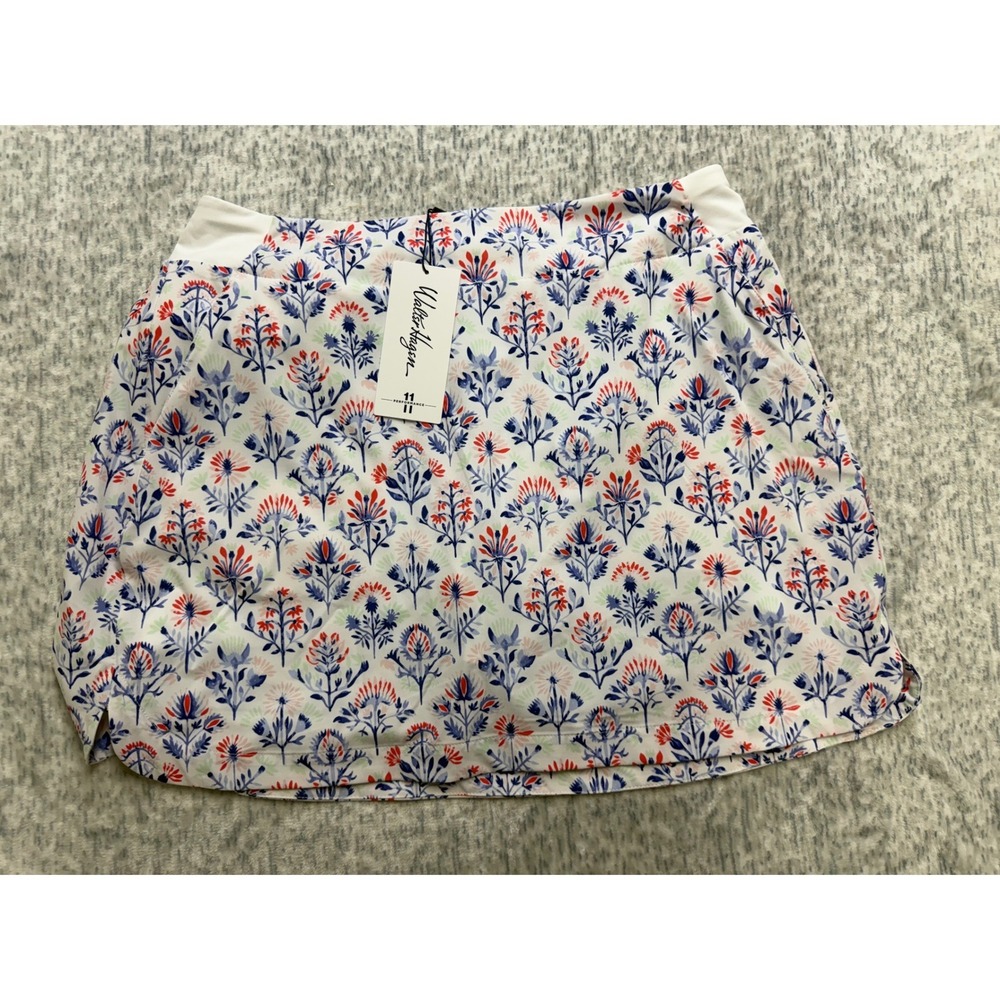 Walter Hagen Womens XL‎ P11 16" Lightweight Core Skort Tile Floral WH-P11WHT NEW